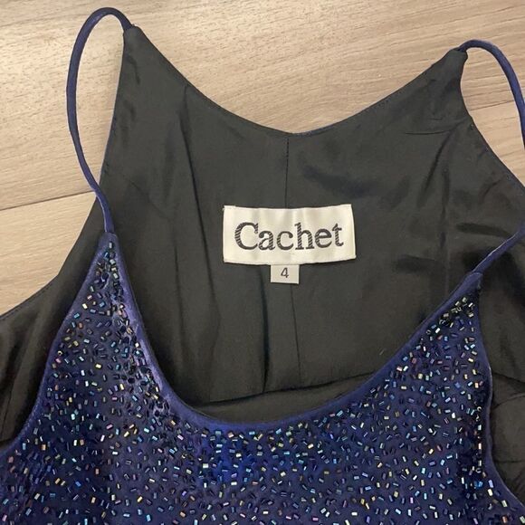 Cachet royal blue beaded evening gown, size 4 1580 - Picture 10 of 12